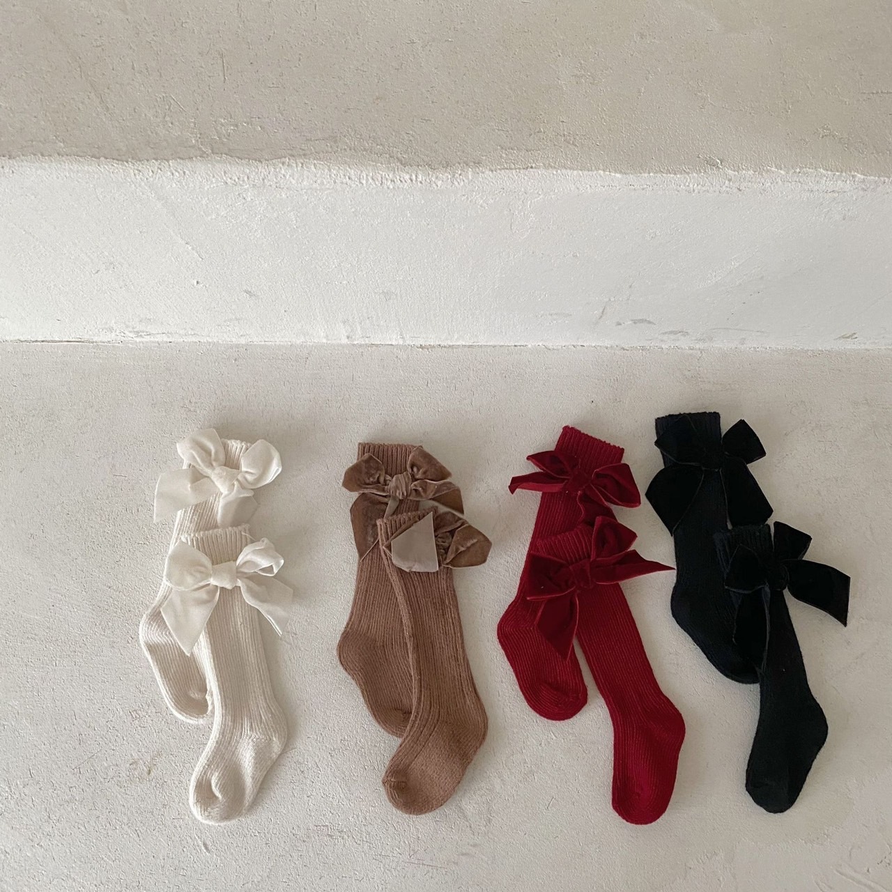 蝴蝶結長筒襪