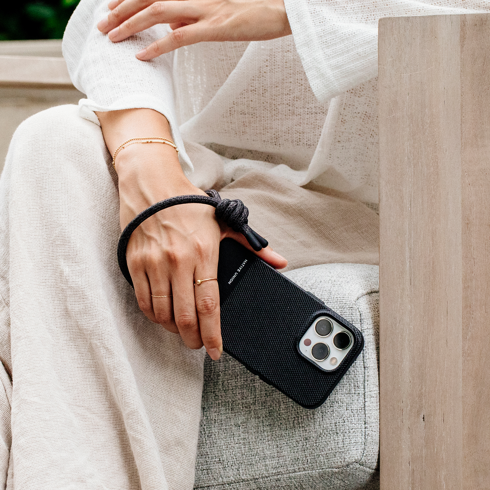 編織手腕掛繩 - 石墨黑