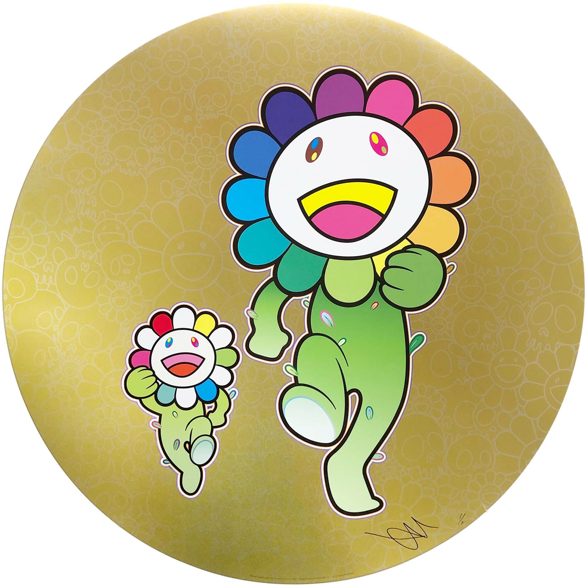 村上隆Takashi Murakami - お花の親子ラッタッタ！ 版畫