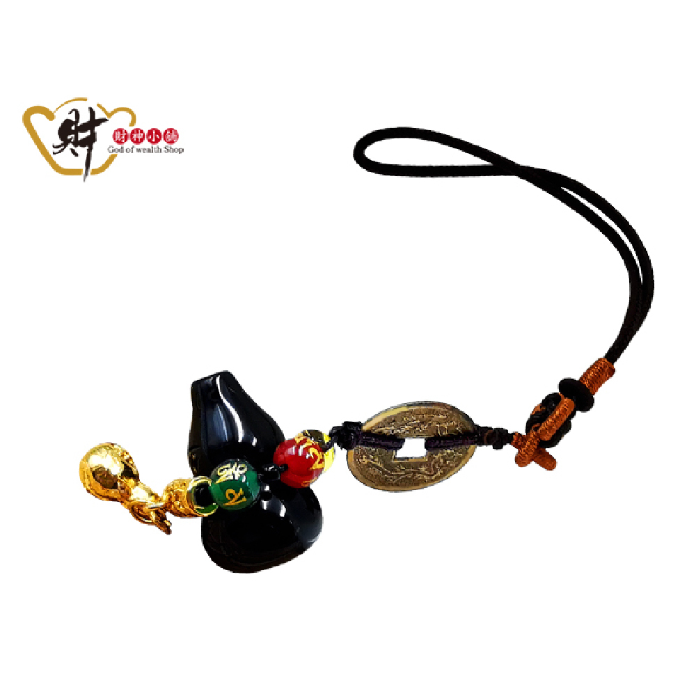 【財神小舖】黑曜石雙福轉運吊飾(含開光)