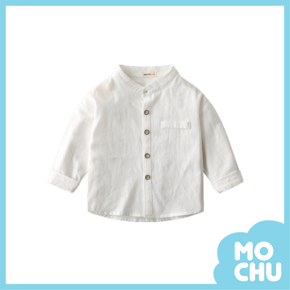 純色立領長袖襯衫(三色)