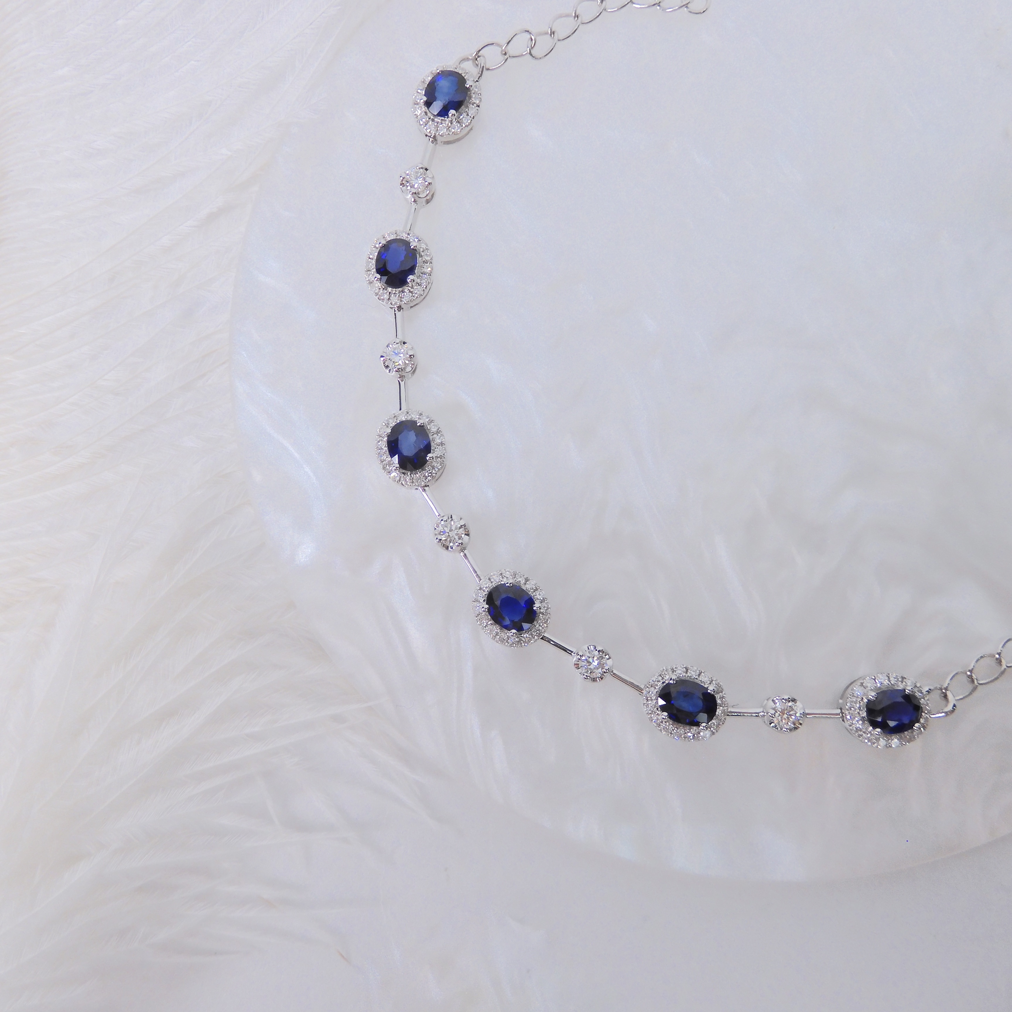 18K金 2.53ct 藍寶石手鏈