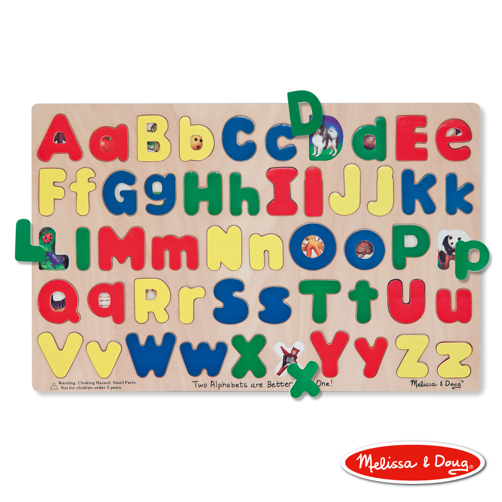 《 美國 Melissa & Doug 》 拼圖 - 大小英文字母板