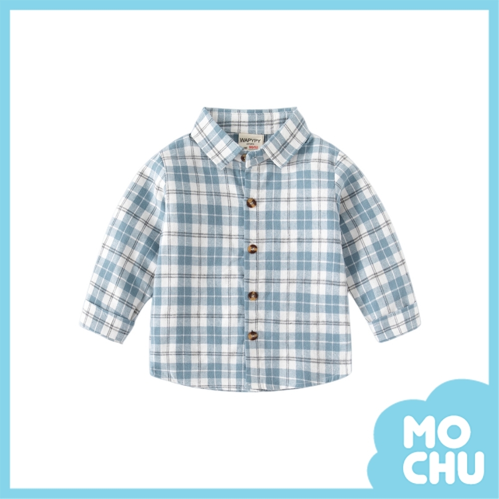 休閒磨毛格子襯衫(兩色)