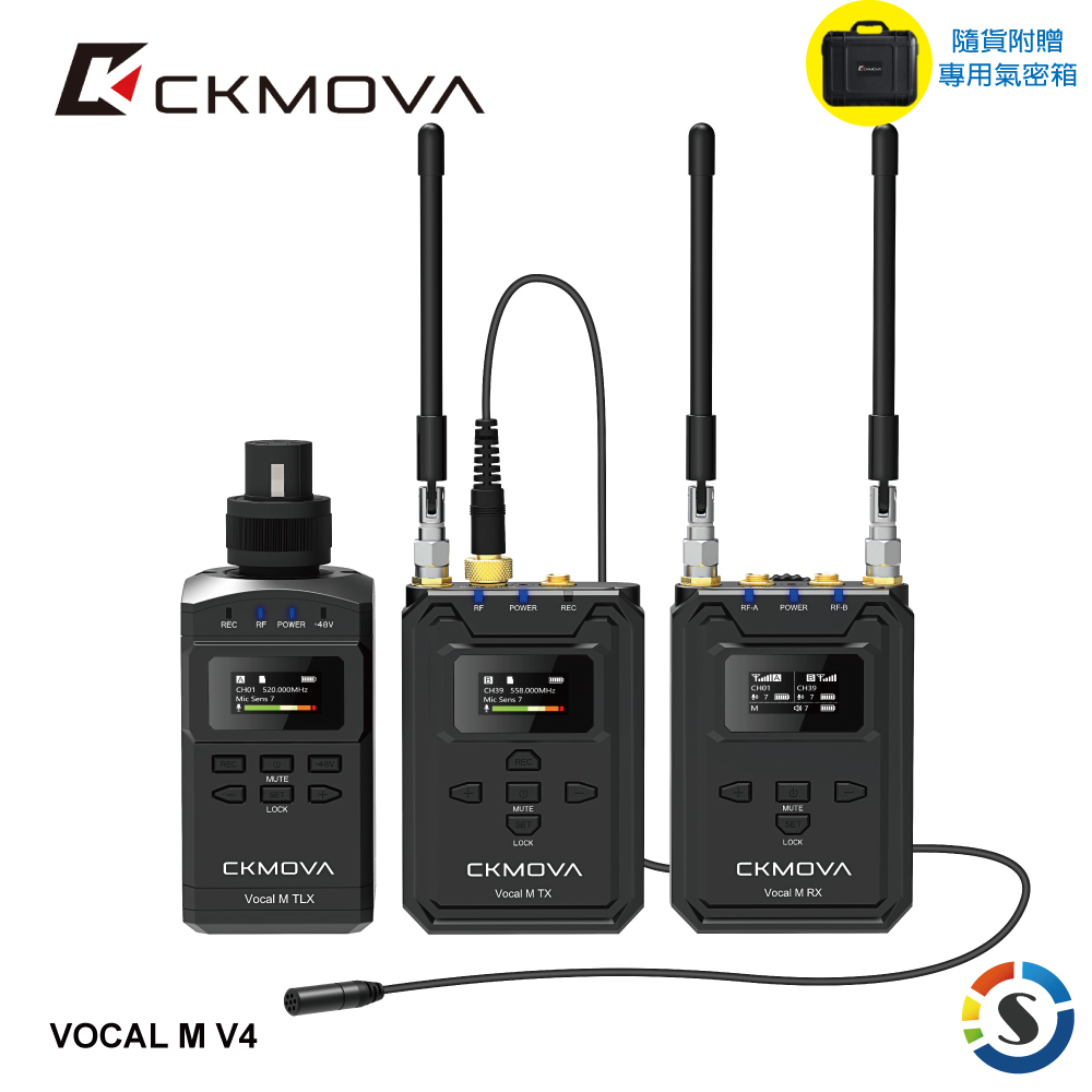 CKMOVA VOCAL M V4 UHF雙通道無線麥克風系統(TX+TLX+RX)