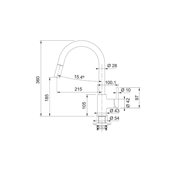 Franke Lina CT933C Pull Out Kitchen Mixer
