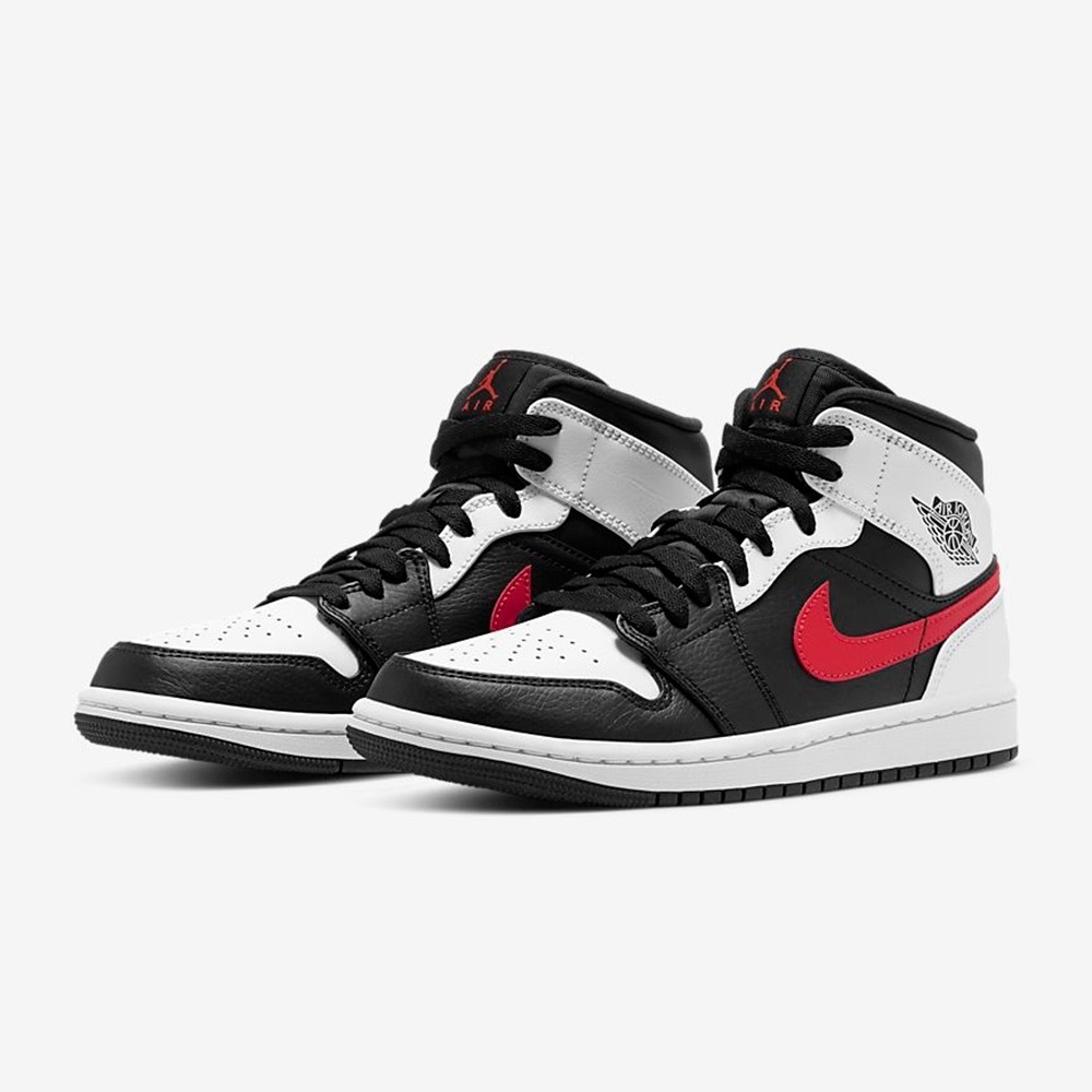 NIKE AIR JORDAN 1 MID"BLACK CHILE RED WHITE" 黑白紅熊貓 554724-075