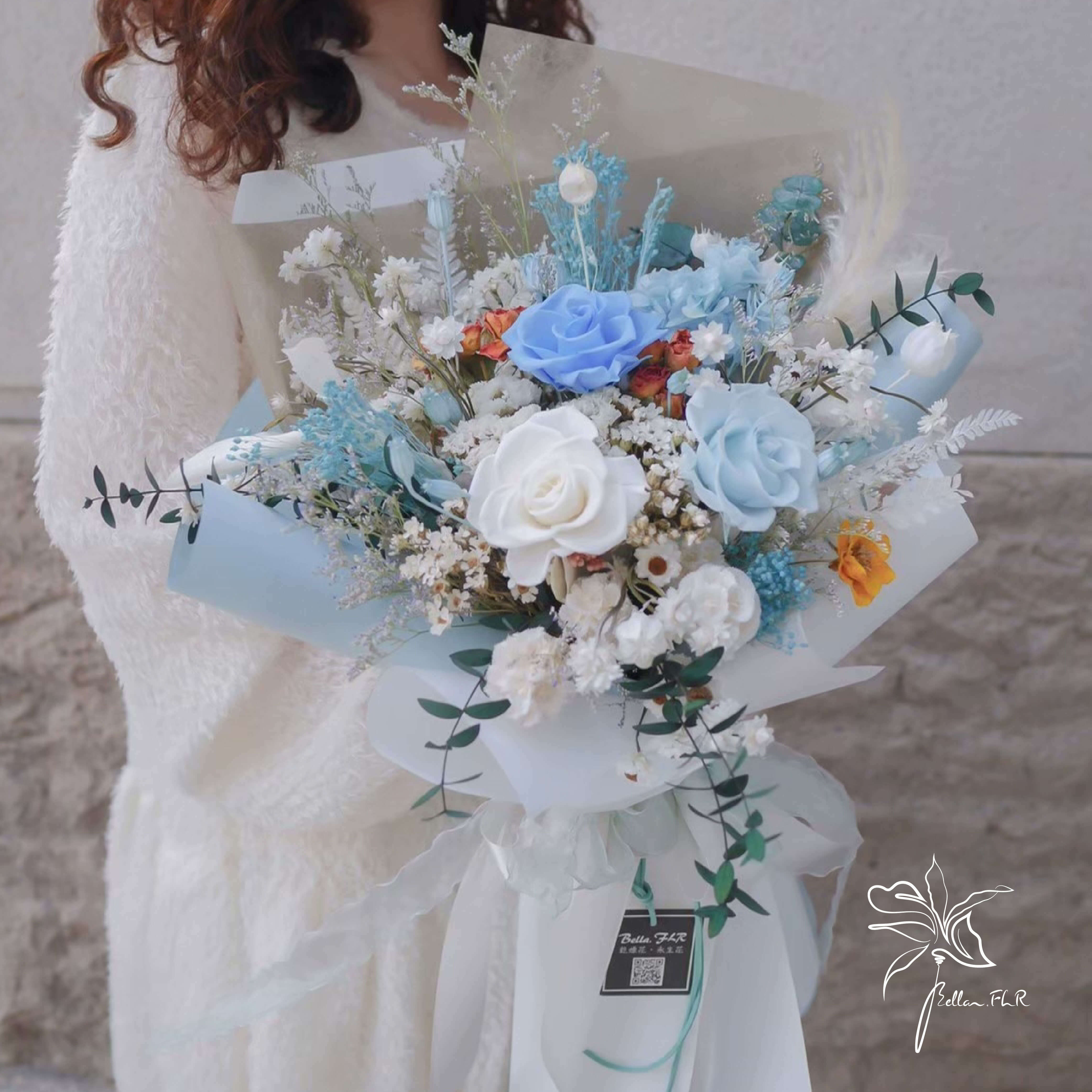 【青鳥的羽翼】大型永生乾燥花束