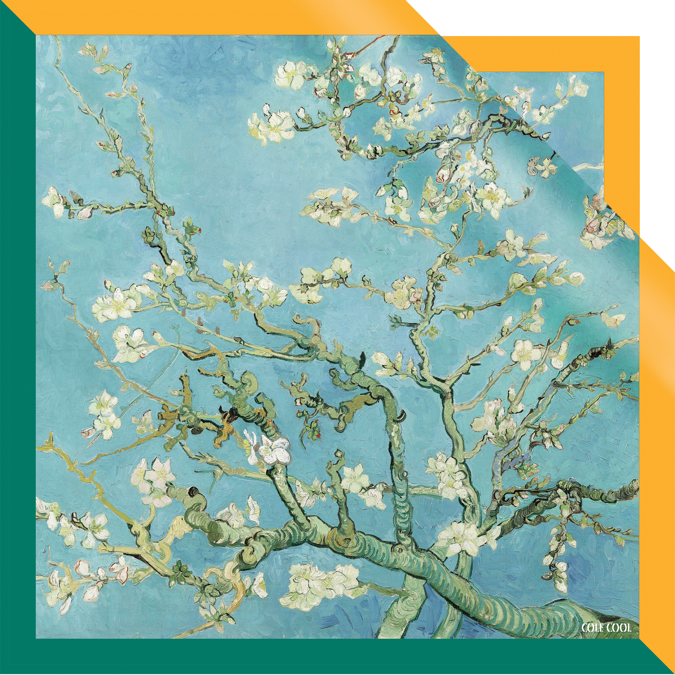 COLE COOL梵高-Cherry Blossom真絲圍巾 頸巾 髪帶名畫絲巾 禮物