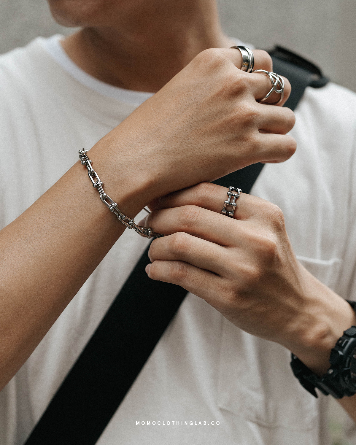 #現貨 (ACCB512) 鋼手鍊 馬蹄扣U型鍊