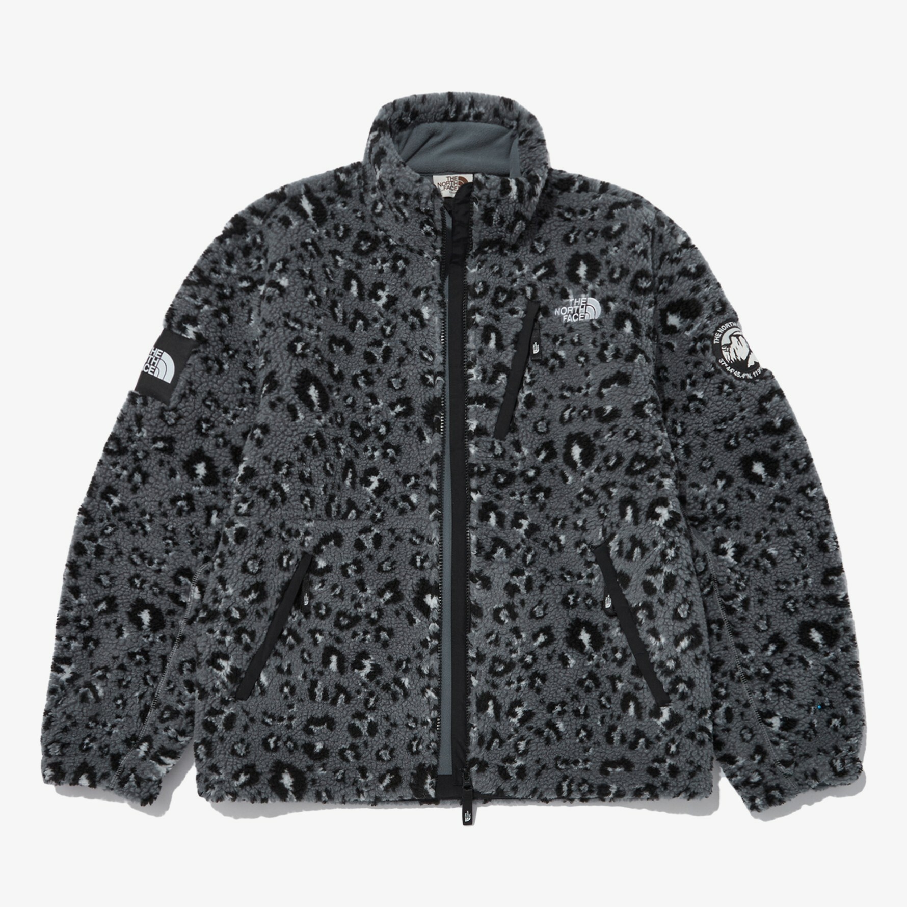 THE NORTH FACE 白標 NOVELTY RIMO 毛絨 外套 灰豹紋 NJ4FN51K
