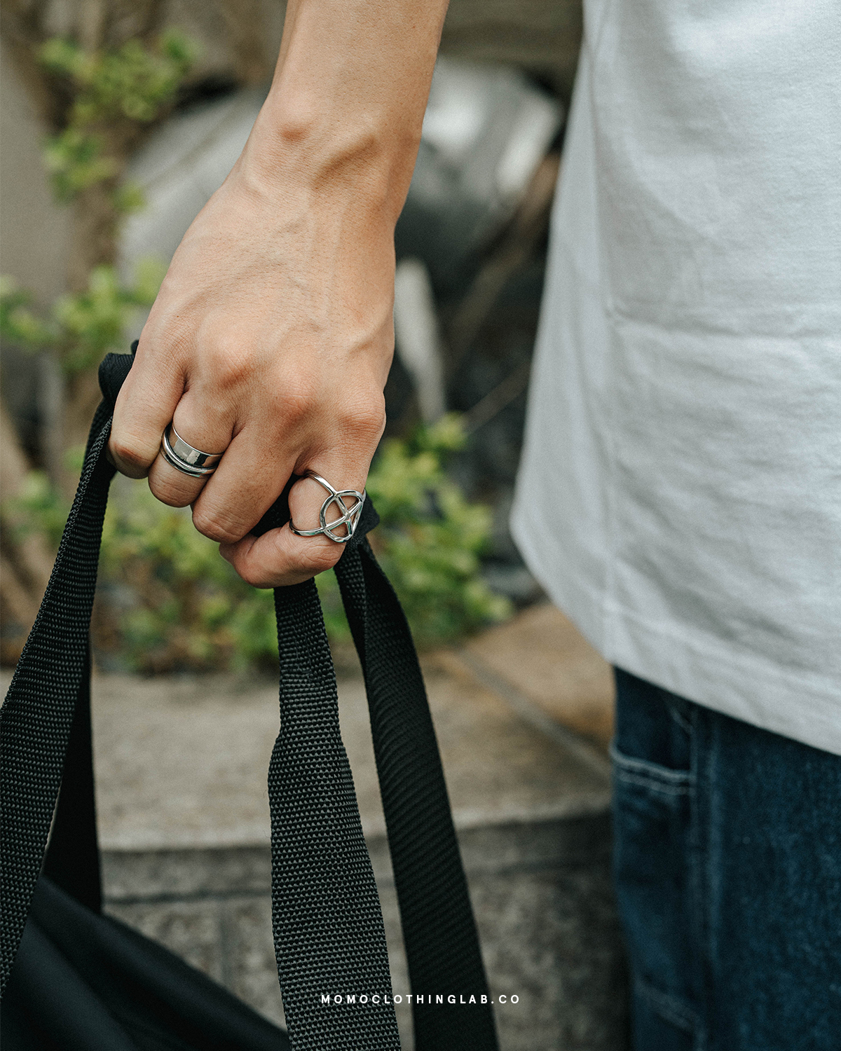 #現貨 (ACCR532) 鋼戒 復古磨黑斜紋戒