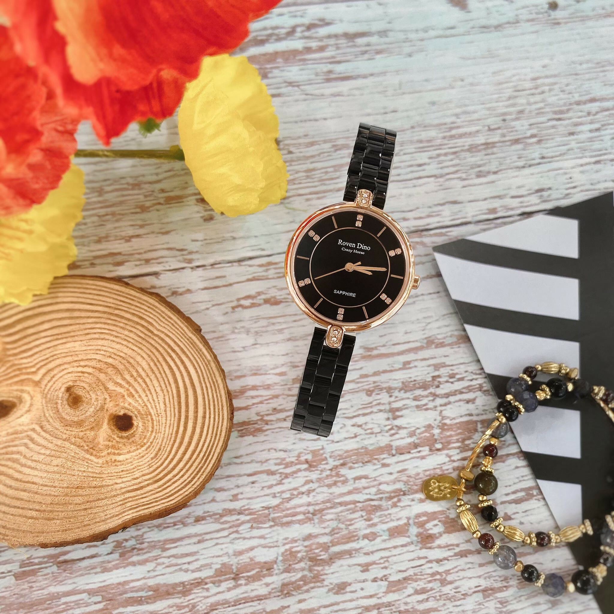 【Roven Dino 羅梵迪諾】簡約優雅氣質女錶 RD6092BRG 30mm 現代鐘錶