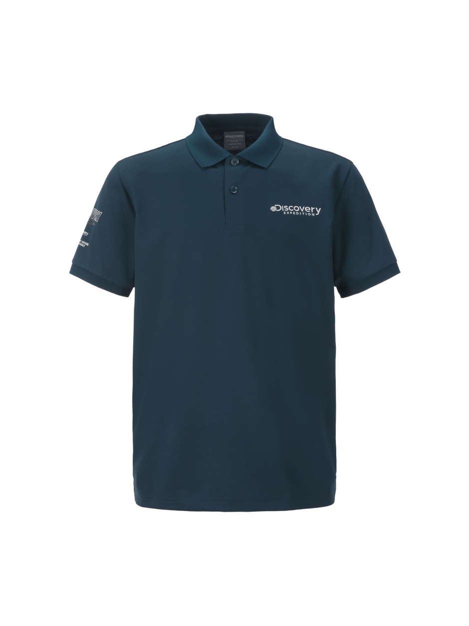 Discovery 小LOGO 袖口塗鴉 T恤 短袖 深藍色 男