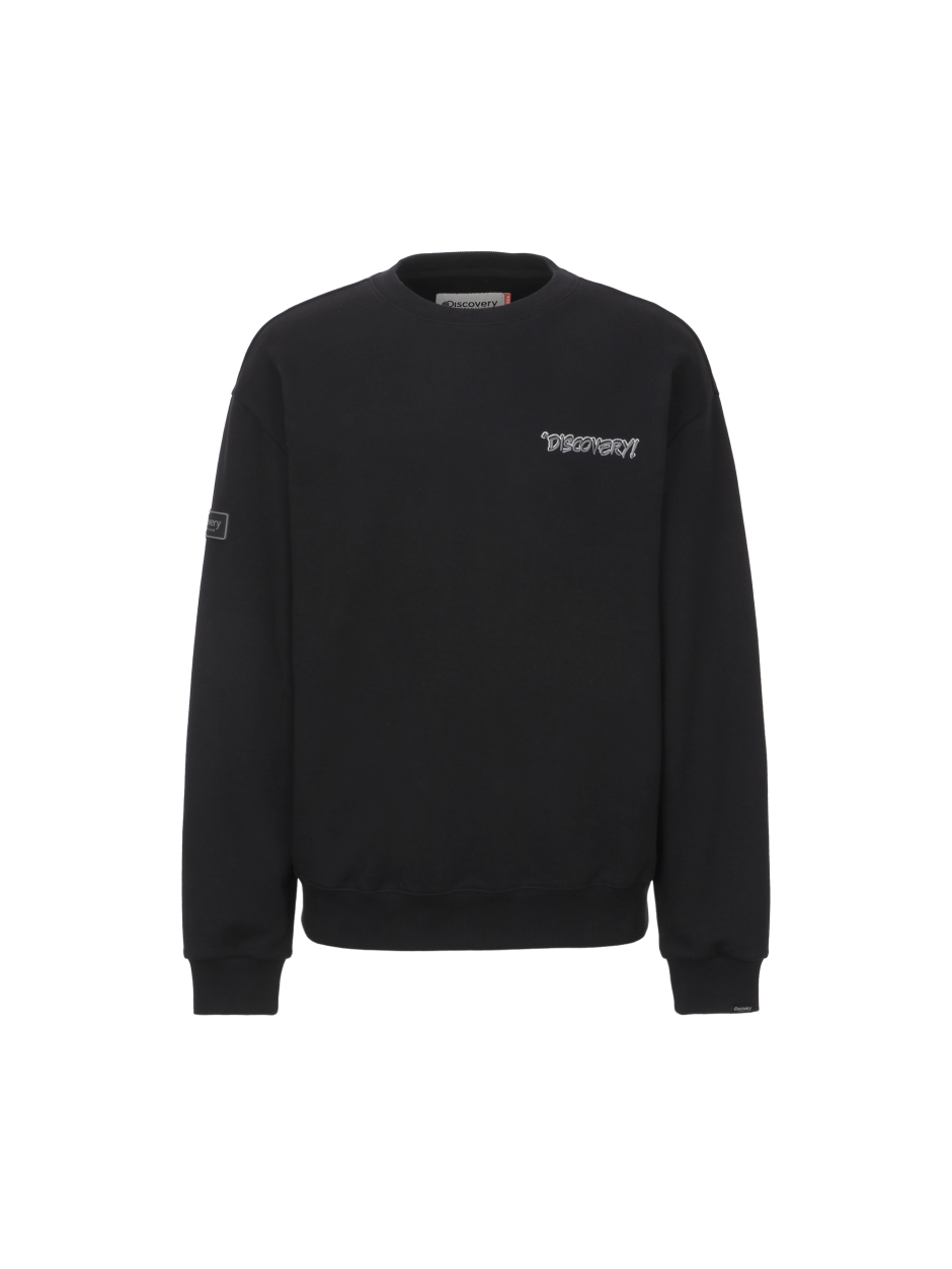 Discovery 小LOGO 塗鴉 T恤 長袖 大學T 黑色 男