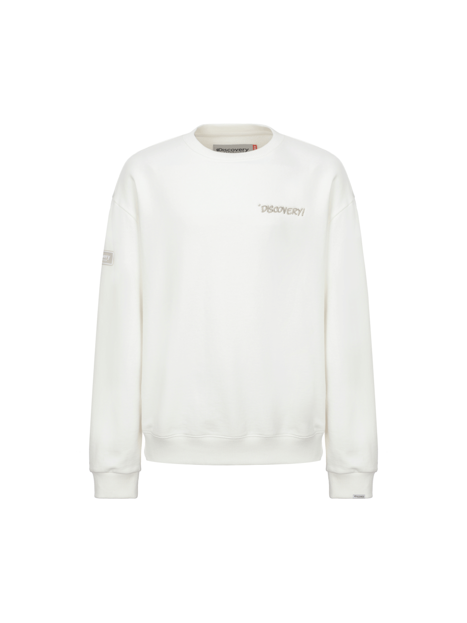 Discovery 小LOGO 塗鴉 T恤 長袖 大學T 白色 男