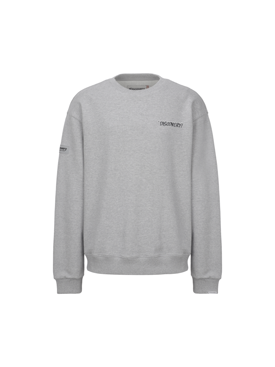 Discovery 小LOGO 塗鴉 T恤 長袖 大學T 灰色 男