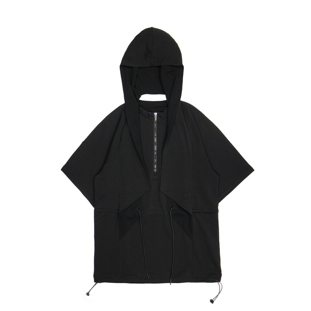 羅紋連帽上衣-黑