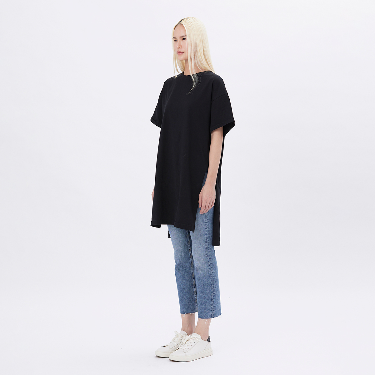 Robe 長版側開衩上衣