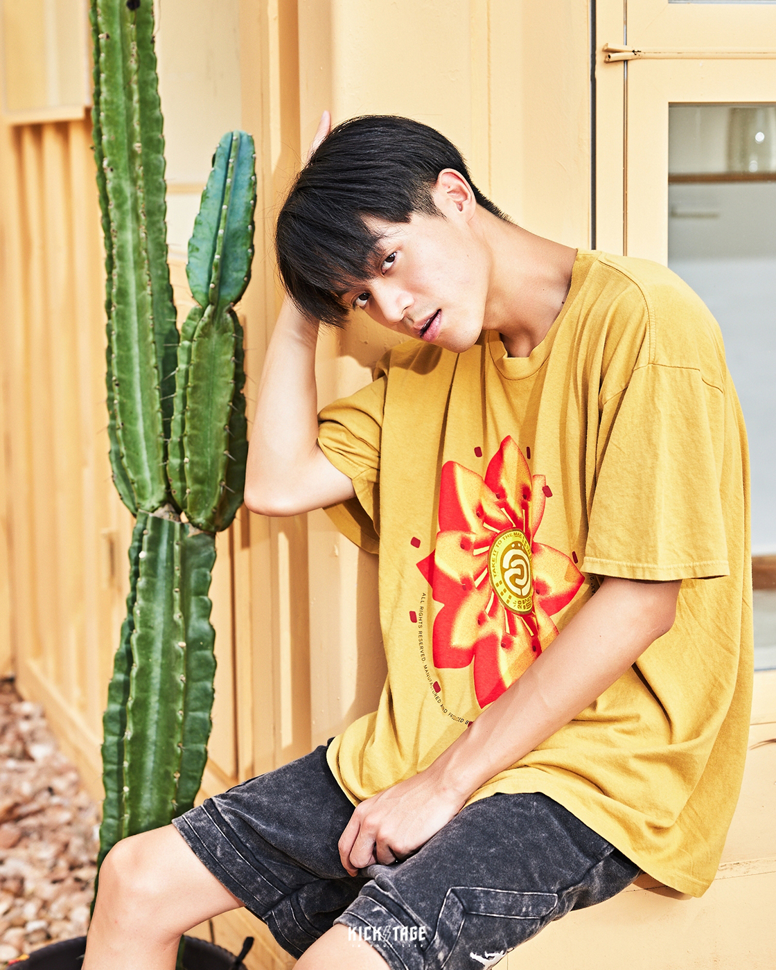 [特價售出無退換]  男女款 Travis Scott Flower Tee 土黃色 沙漠之花 仙人掌 塗鴉 短袖 短T TS【CJAM-SS02】