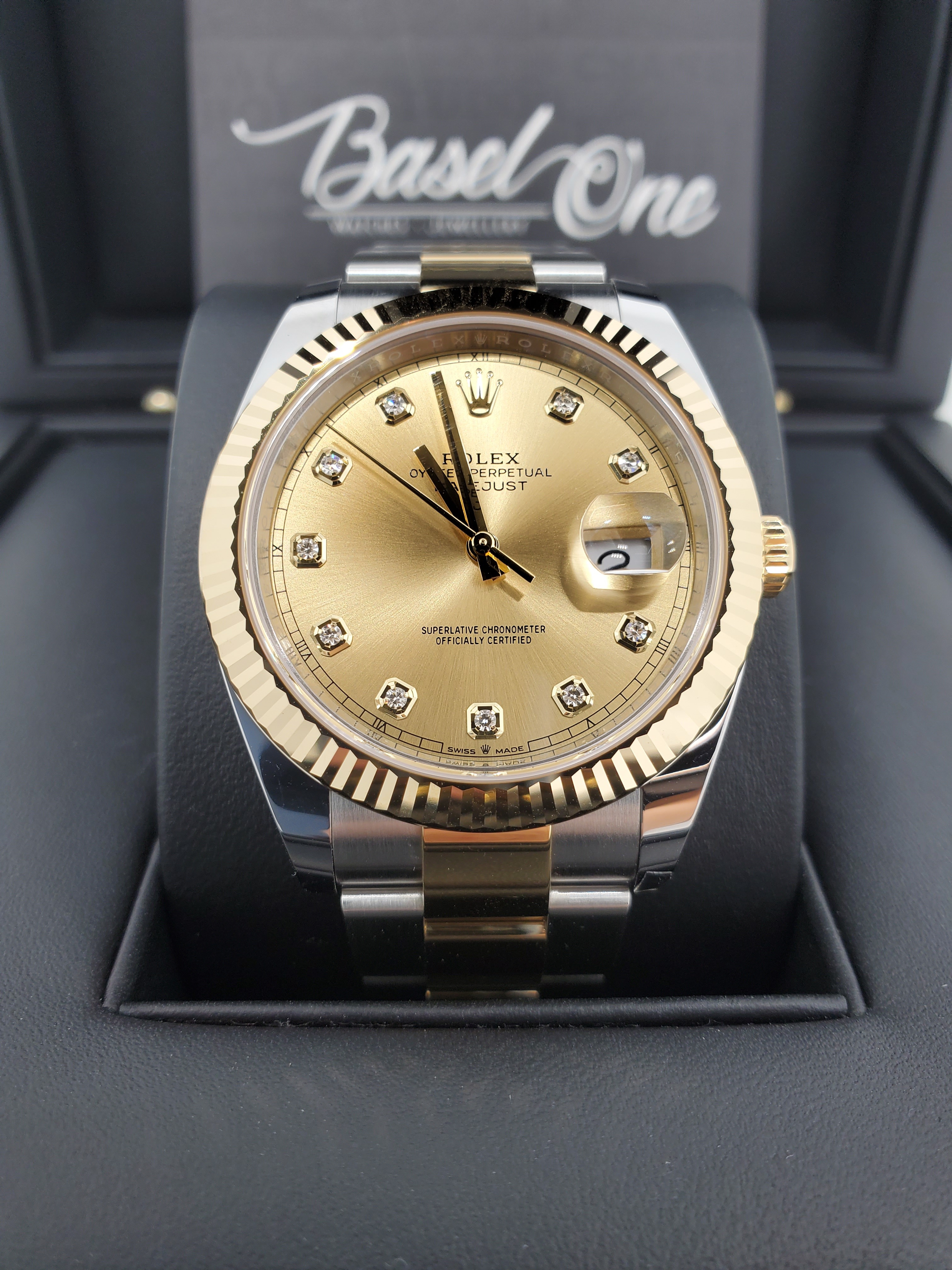 BRAND NEW ROLEX 126333G 126333 GOLD CHAMPAGNE DIAL DATEJUST 41 OYSTER STRAP GOLD STEEL