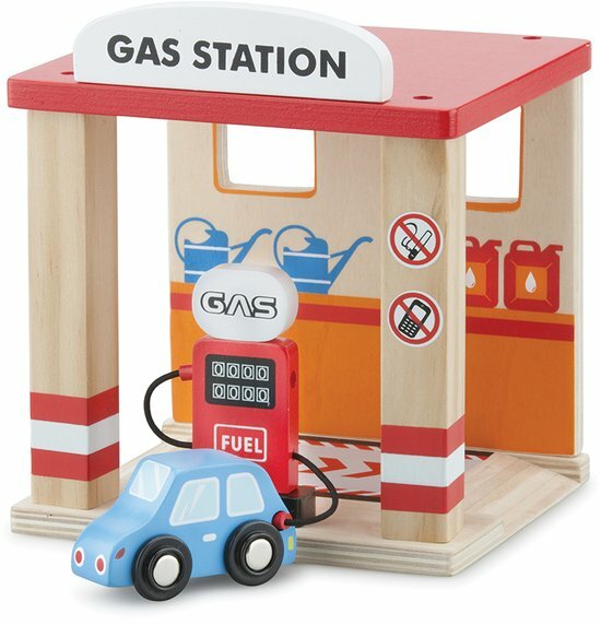 《 荷蘭 New Classic Toys 》木製車車加油站玩具