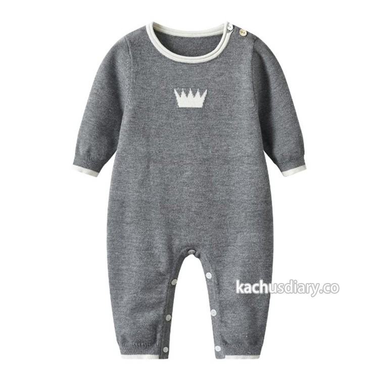 Grey Crown Romper