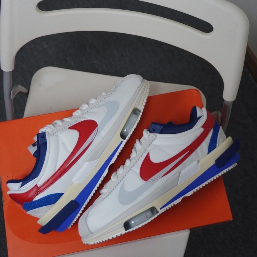 Sacai x Nike Zoom Cortez 阿甘聯名 經典白紅藍