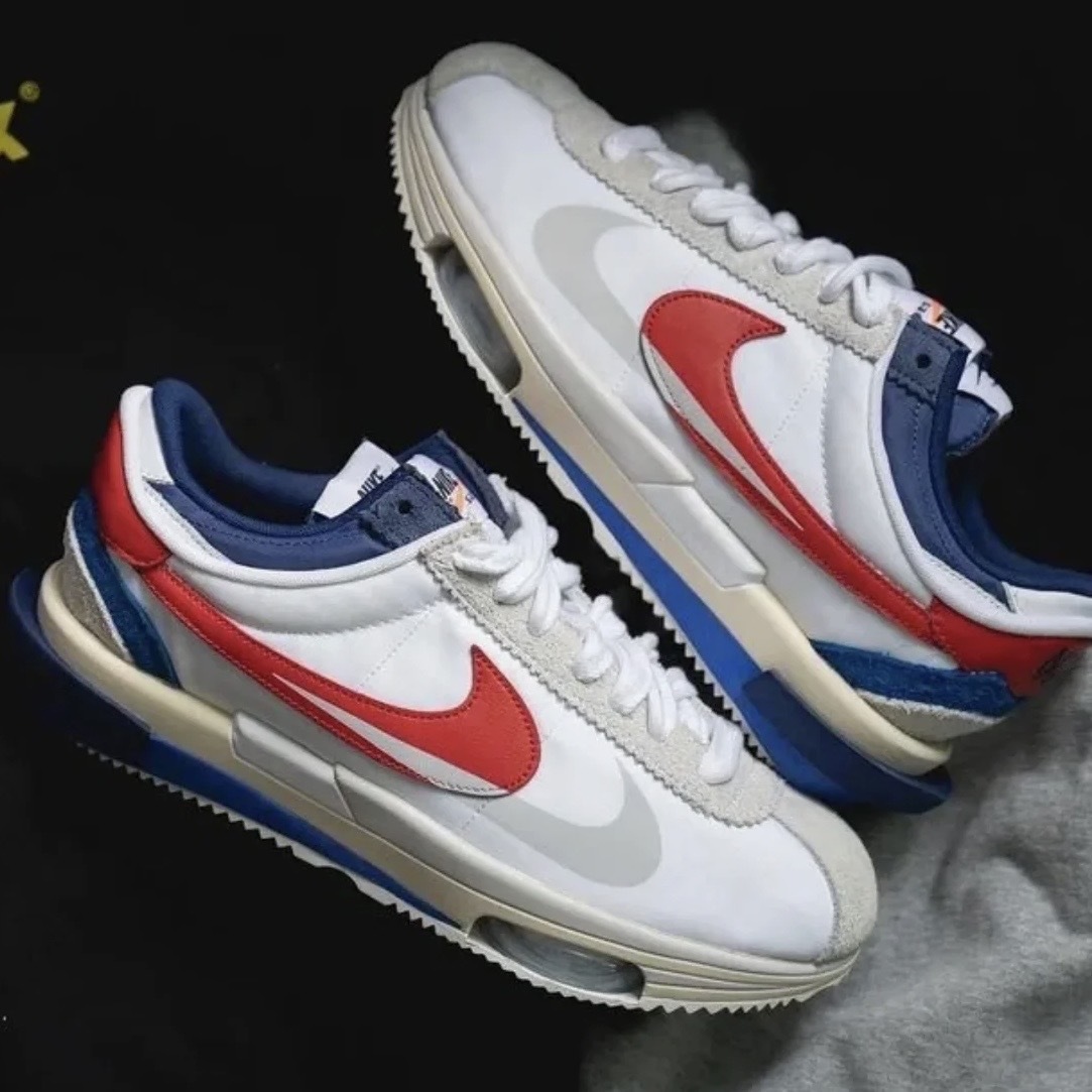 Sacai x Nike Zoom Cortez 阿甘聯名 經典白紅藍