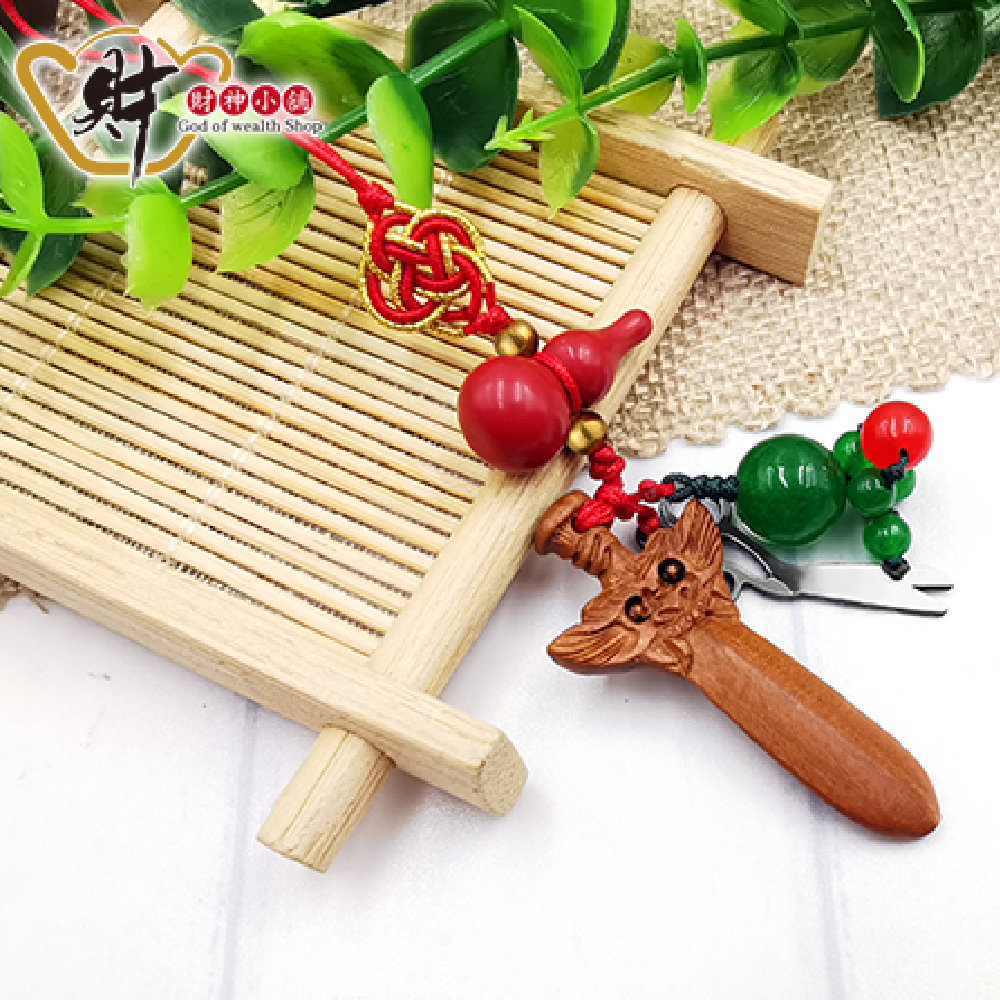 【財神小舖】斬小人剪背後靈吊飾-綠色(含開光)