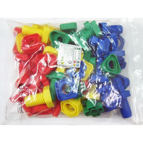 《 少年台製積木 》配對幾何螺絲 ( 64 PCS )