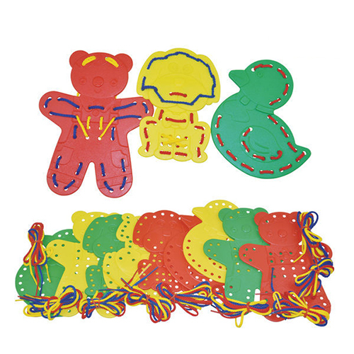 《 少年台製積木 》穿線板 ( 熊狗鴨 3 色 9 PCS )