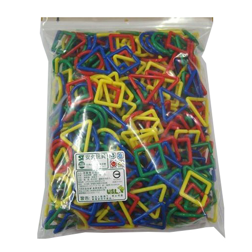 《 少年台製積木 》3 形 4 色幾何環扣 ( 500 PCS )