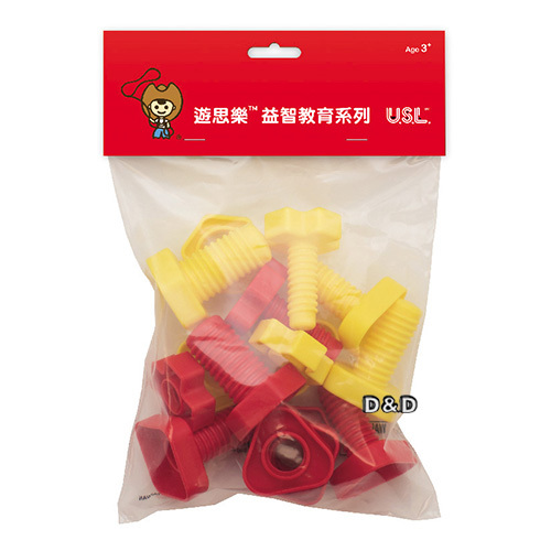 《 少年台製積木 》配對幾何螺絲(2色，16pcs)