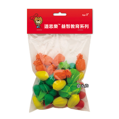 《 少年台製積木 》鳳梨水果組(6形5色，36pcs)