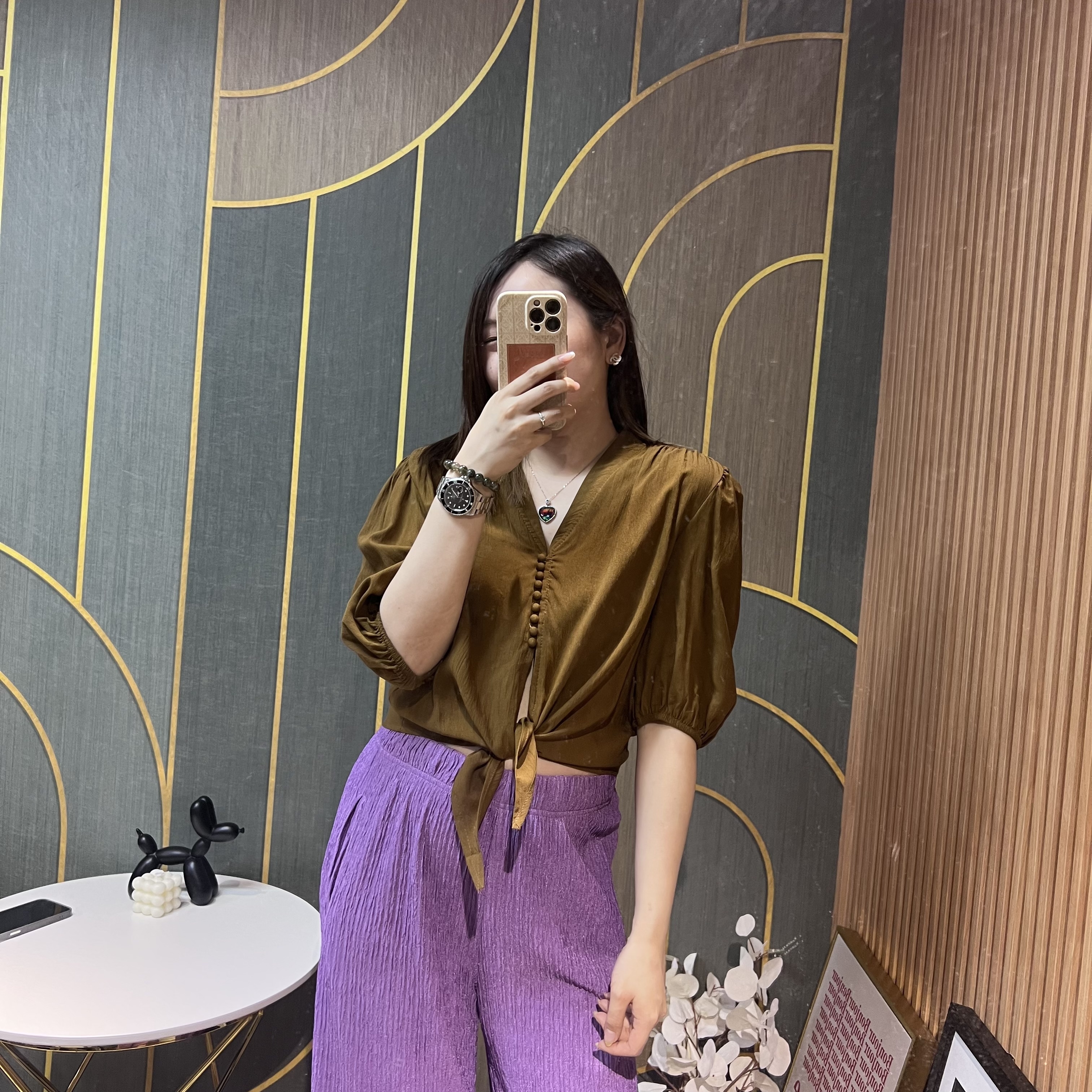 【Hoi2推介】包鈕短身打結TOP