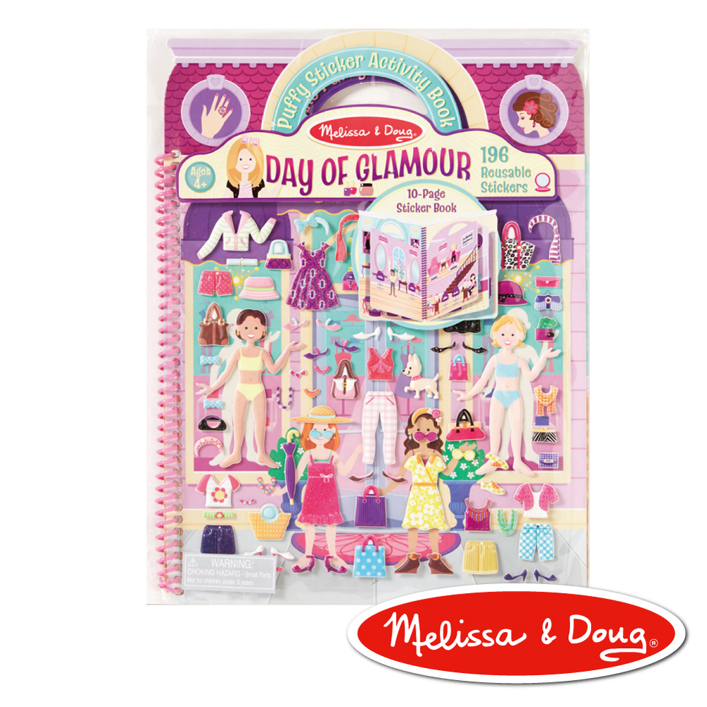 《 美國 Melissa & Doug 》  貼紙簿-泡泡貼-時尚穿搭10面