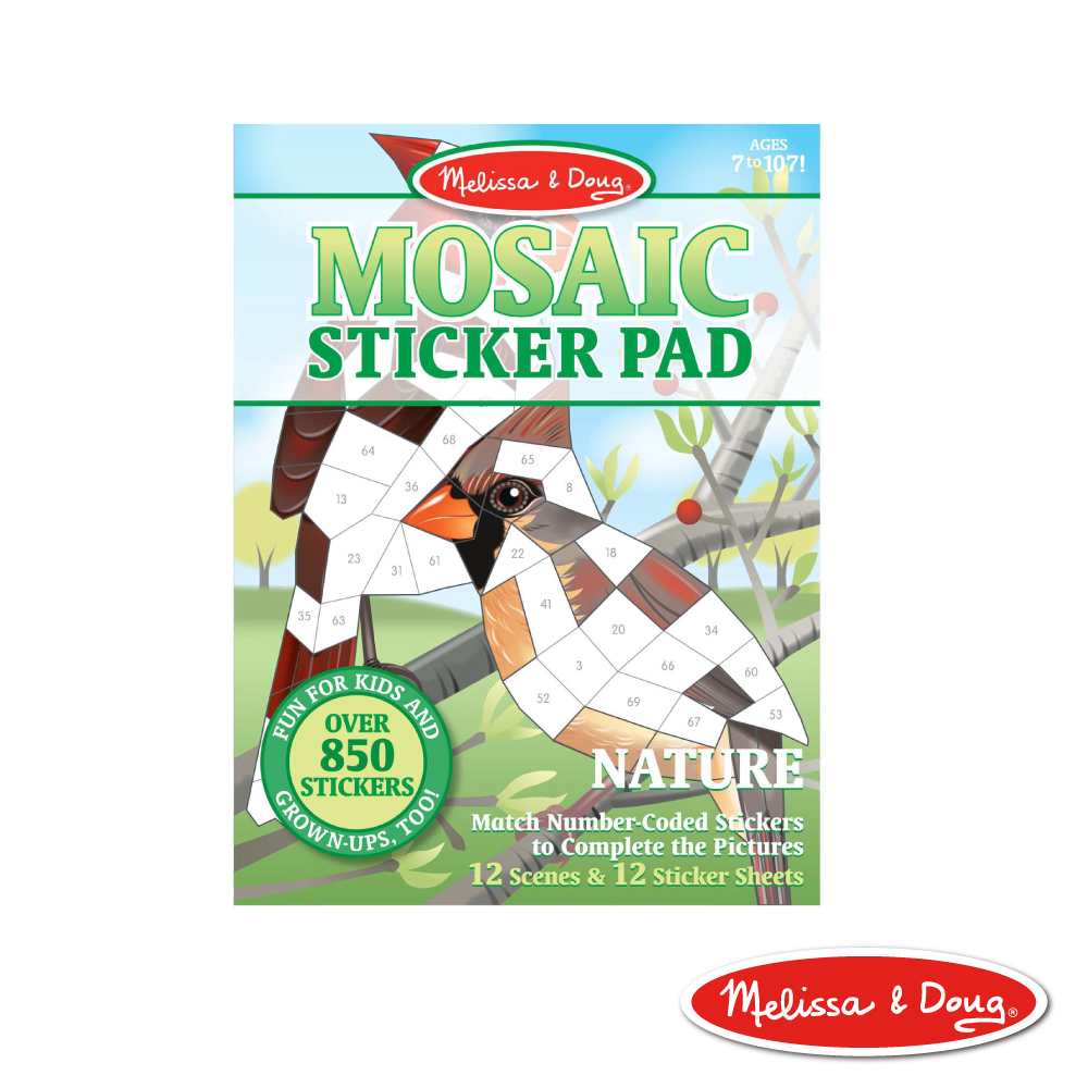 《 美國 Melissa & Doug 》貼紙簿-數字馬賽克貼,叢林動物