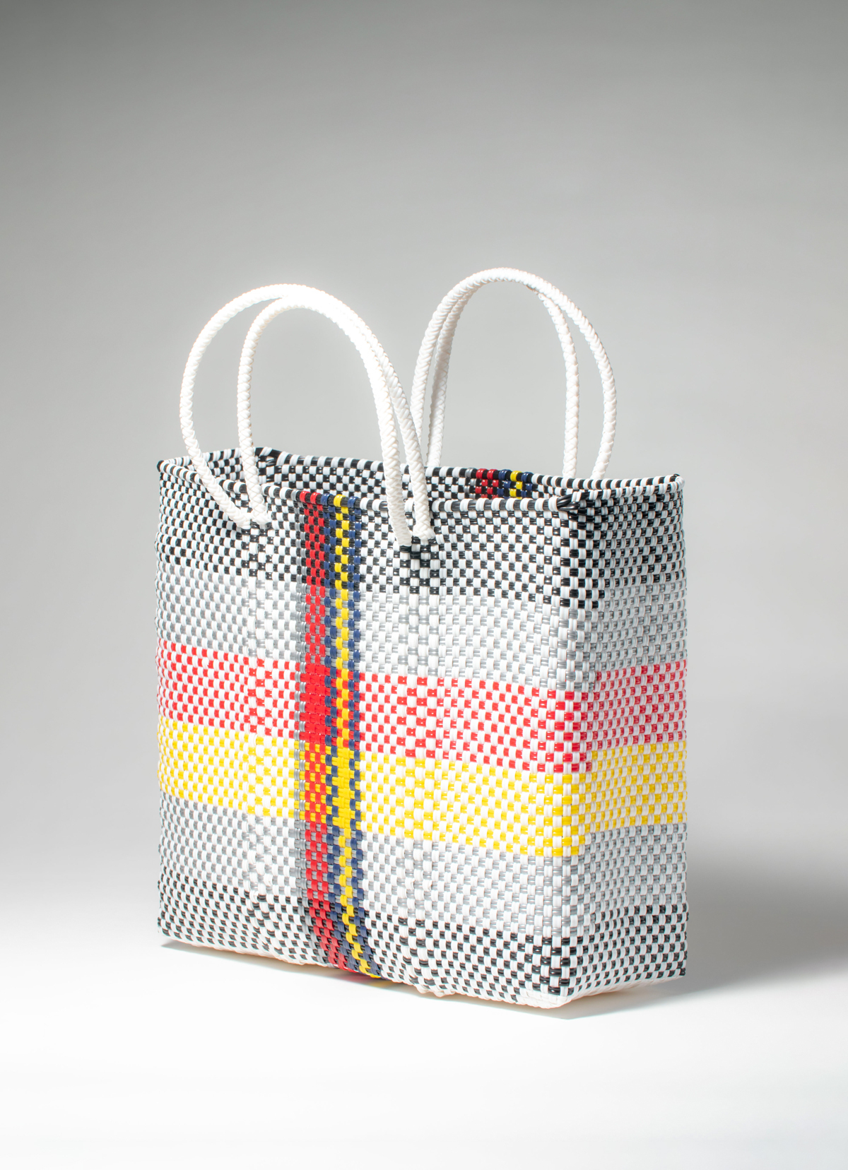 墨西哥環保手工編織MERCADO包-2298WB-31X28cm-紅黃英式格紋