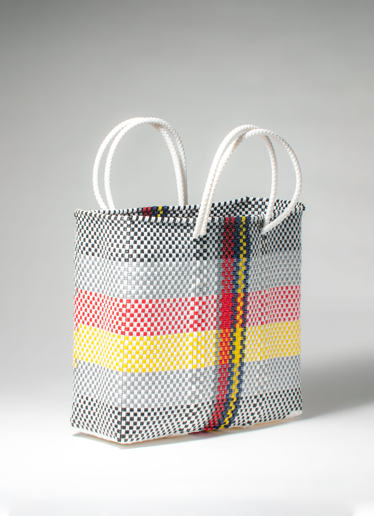 墨西哥環保手工編織MERCADO包-2298WB-31X28cm-紅黃英式格紋