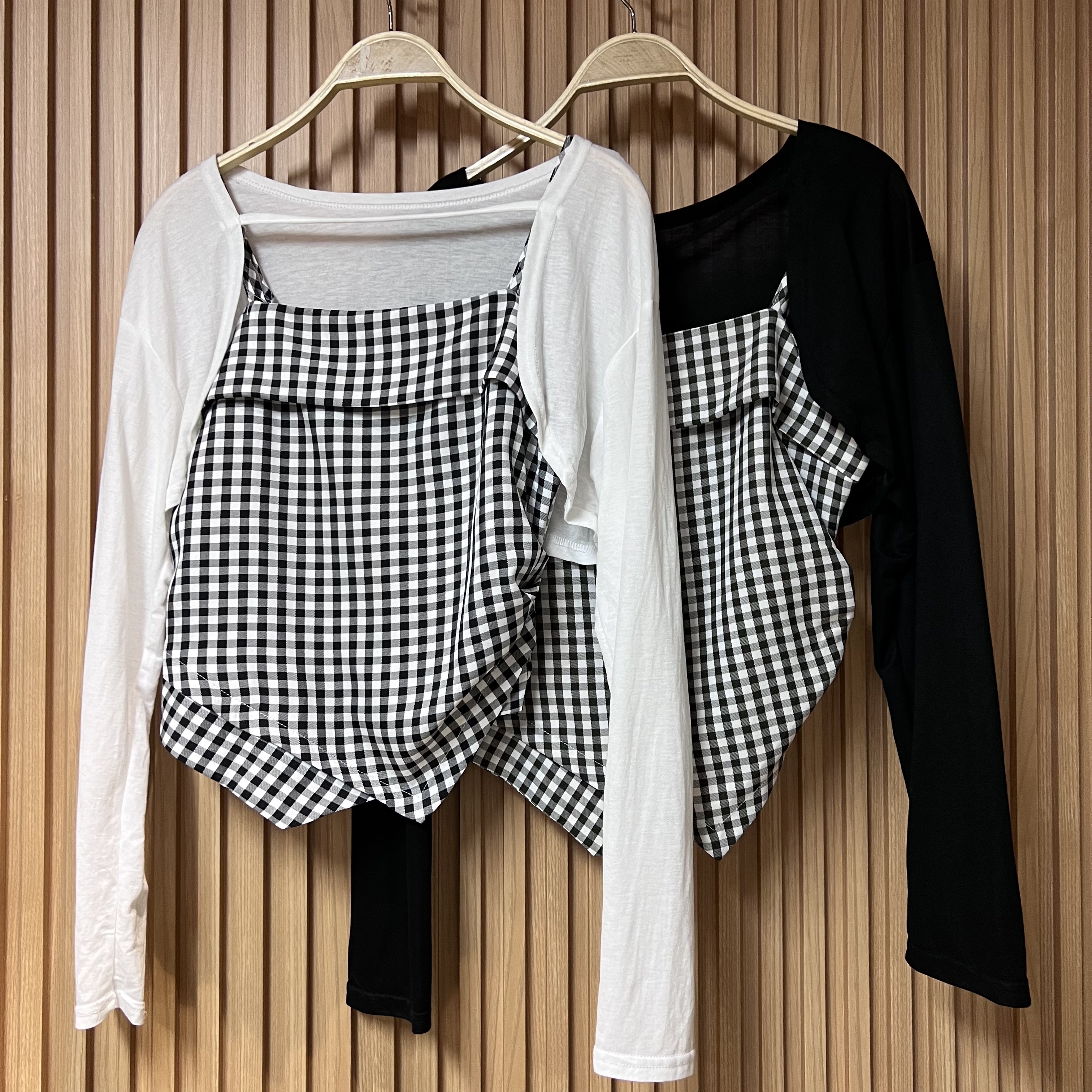 【Hoi2推介】吊帶格仔TOP附送外套