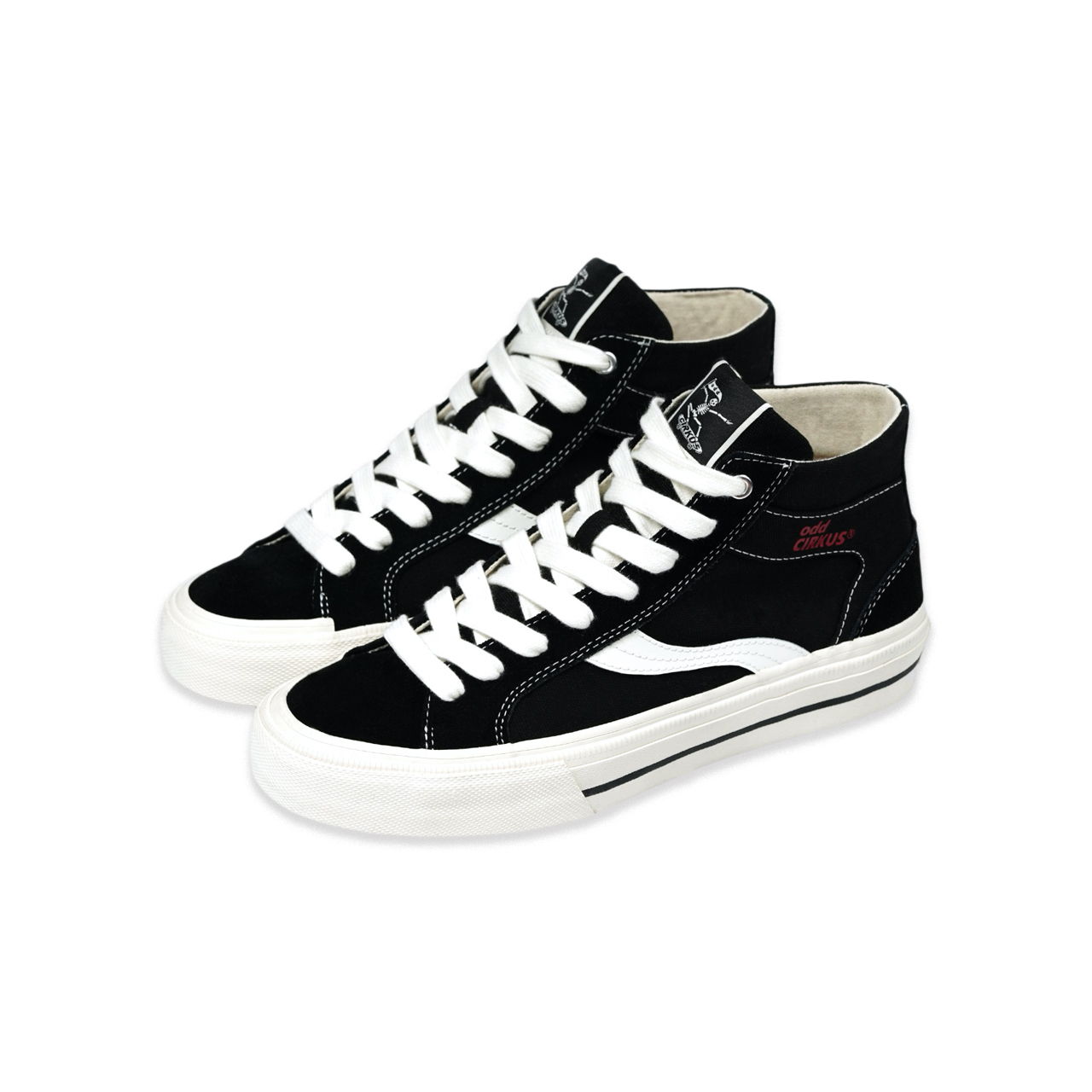 odd CIRKUS PROTOTYPE ASTLEY HIGH 生膠帆布鞋 高筒 黑布白底