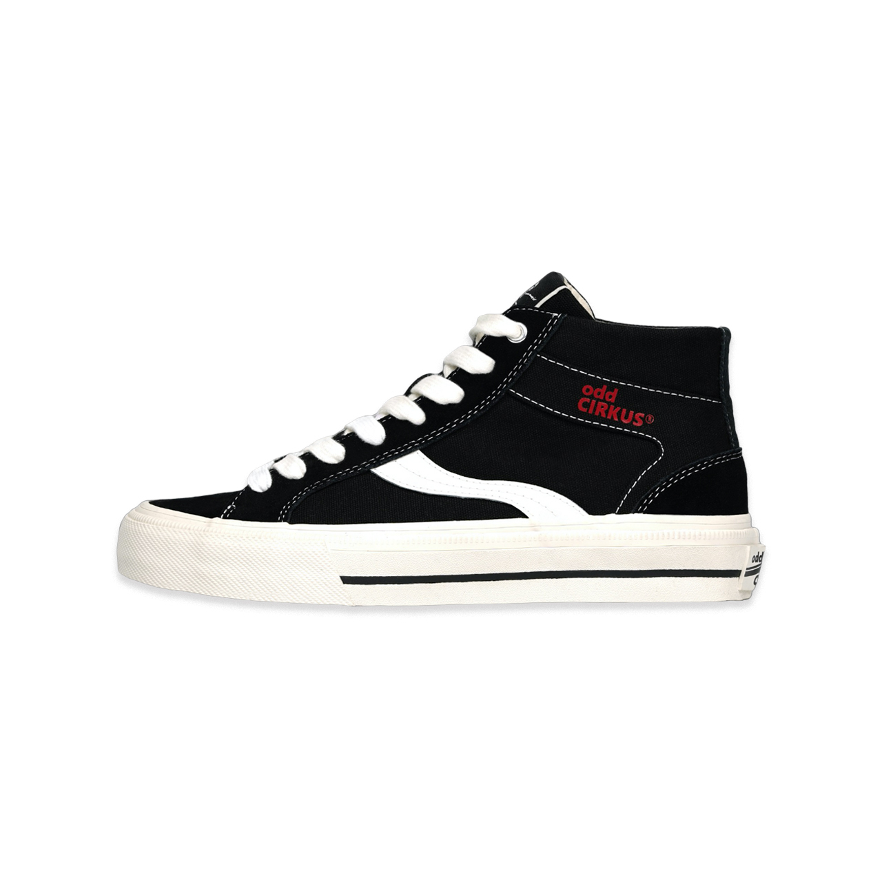 odd CIRKUS PROTOTYPE ASTLEY HIGH 生膠帆布鞋 高筒 黑布白底