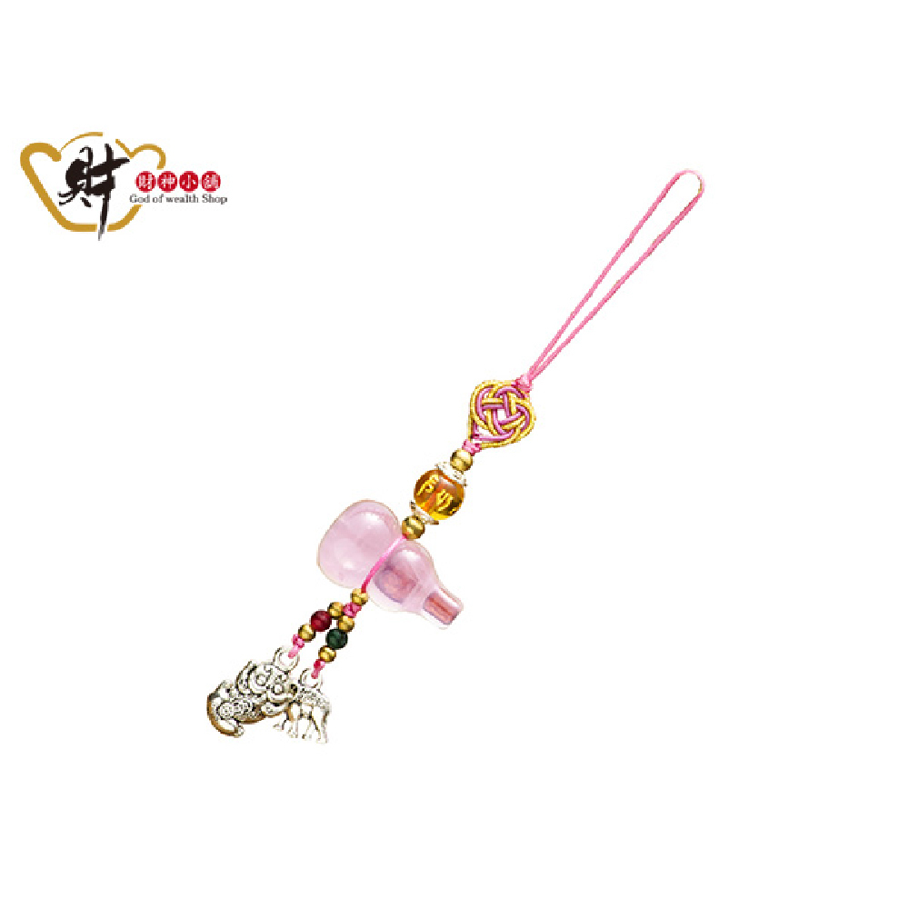 【財神小舖】福氣葫蘆(粉晶)吊飾(含開光)
