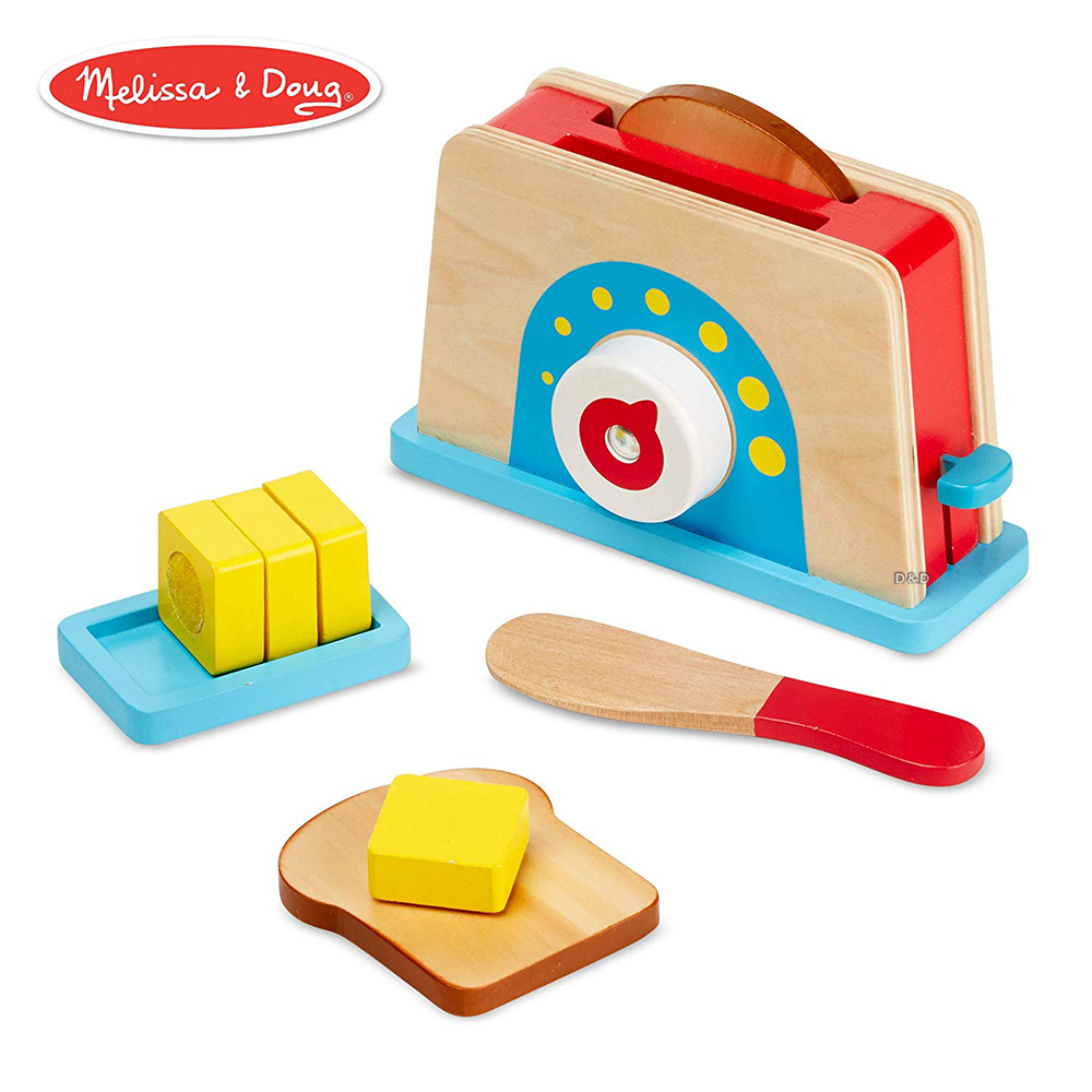 《 美國 Melissa & Doug 》玩食趣-木製烤吐司機組