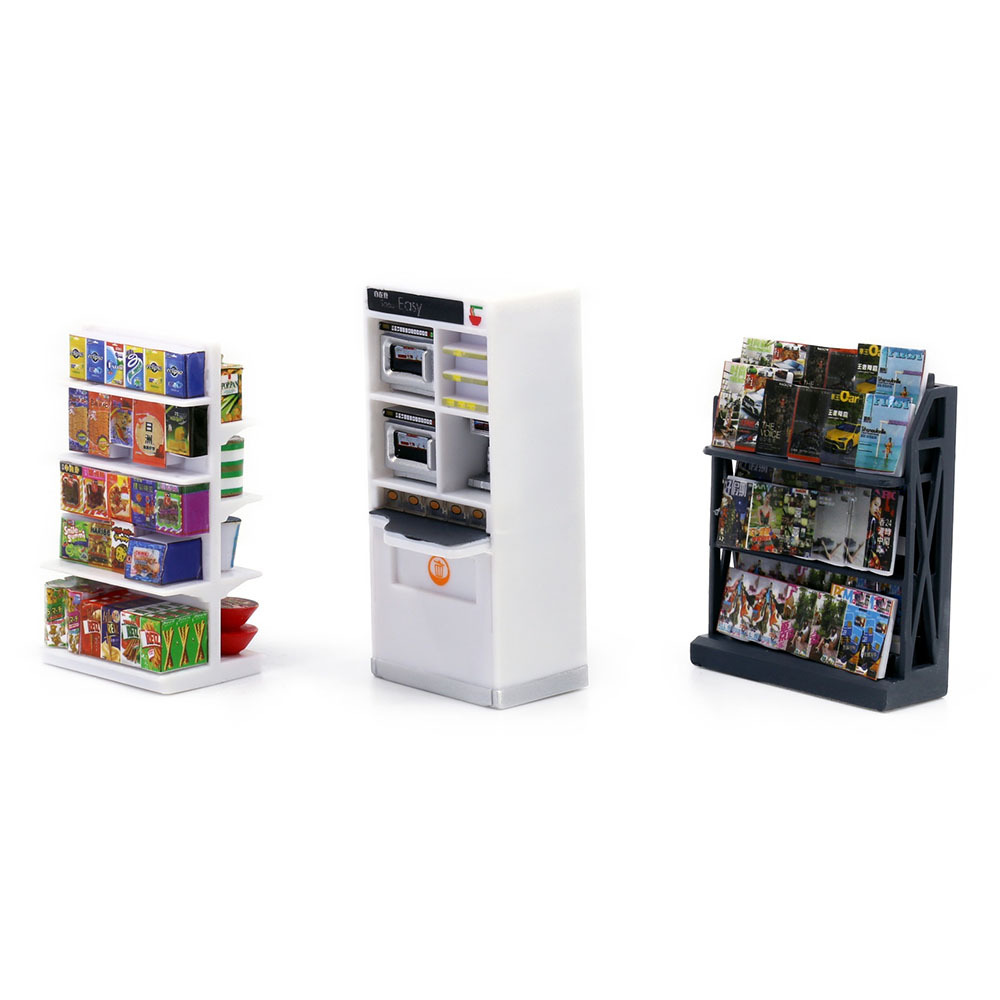 《 Lulu豬 X 7-11 》3D 迷你精品貨架x雜誌架x微波爐櫃配件組合