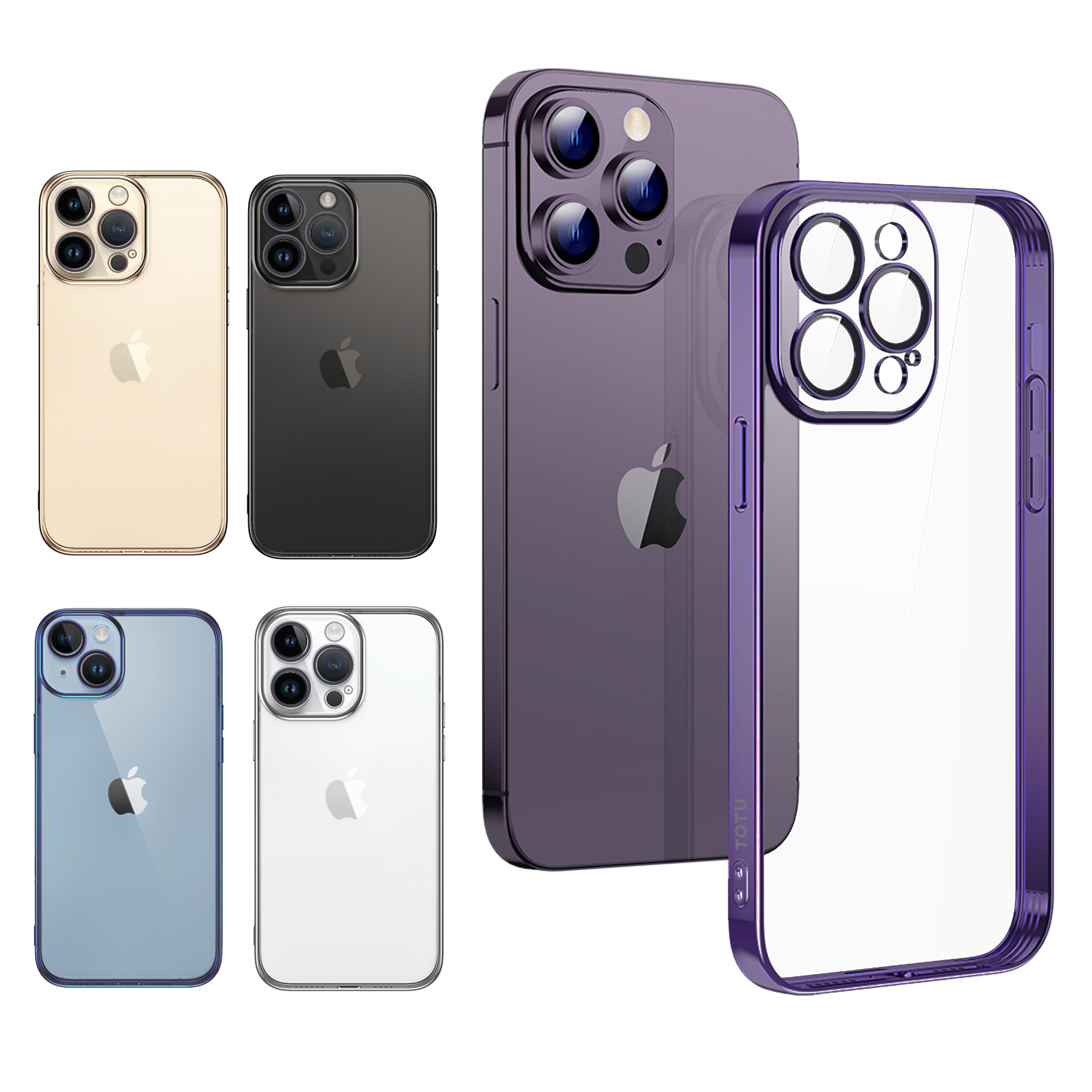 TOTU 拓途 iPhone 14/14 Plus/14 Pro/14 Pro Max 一體式鏡頭貼電鍍手機殼防摔殼保護殼 柔簡精裝