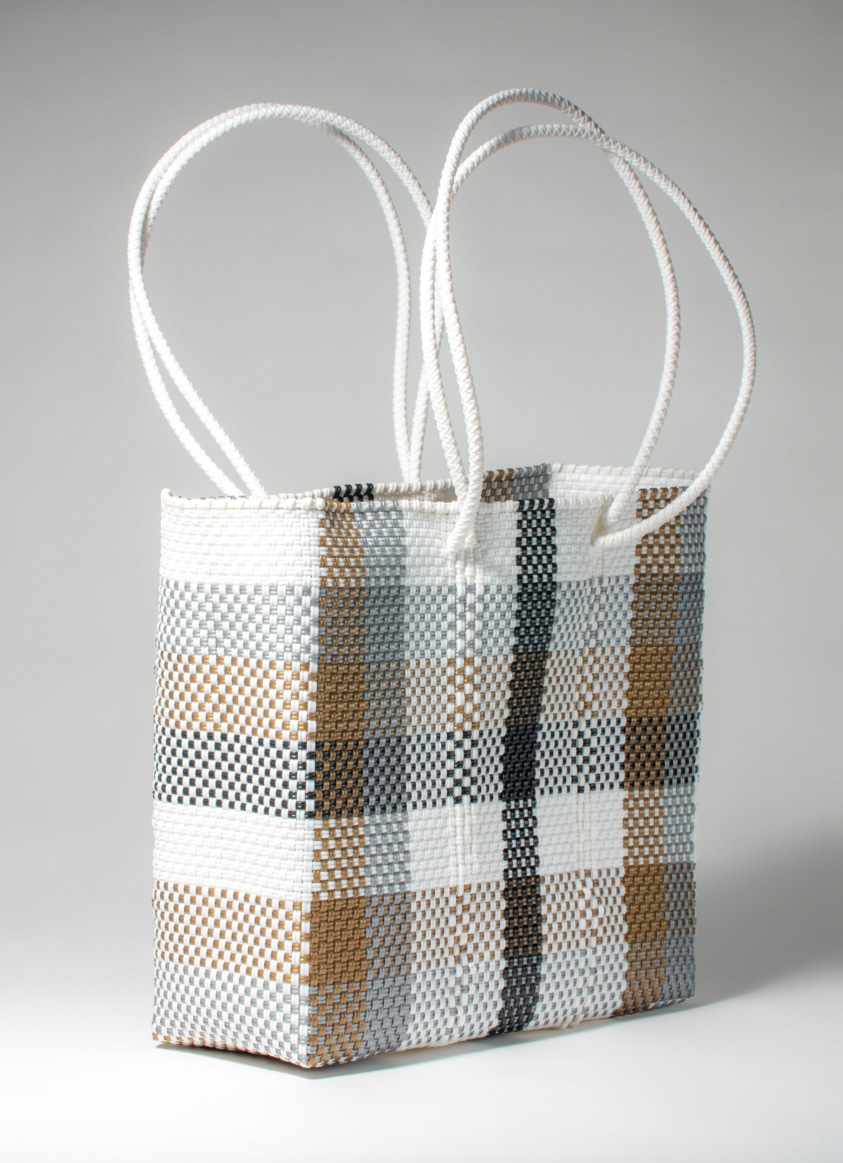 墨西哥環保手工編織MERCADO包-2296WB-34X33cm-英倫格紋