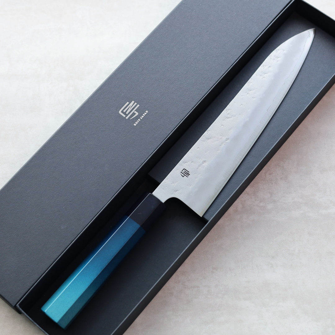 藍包丁 牛刀 210mm 銀三鋼 梨地