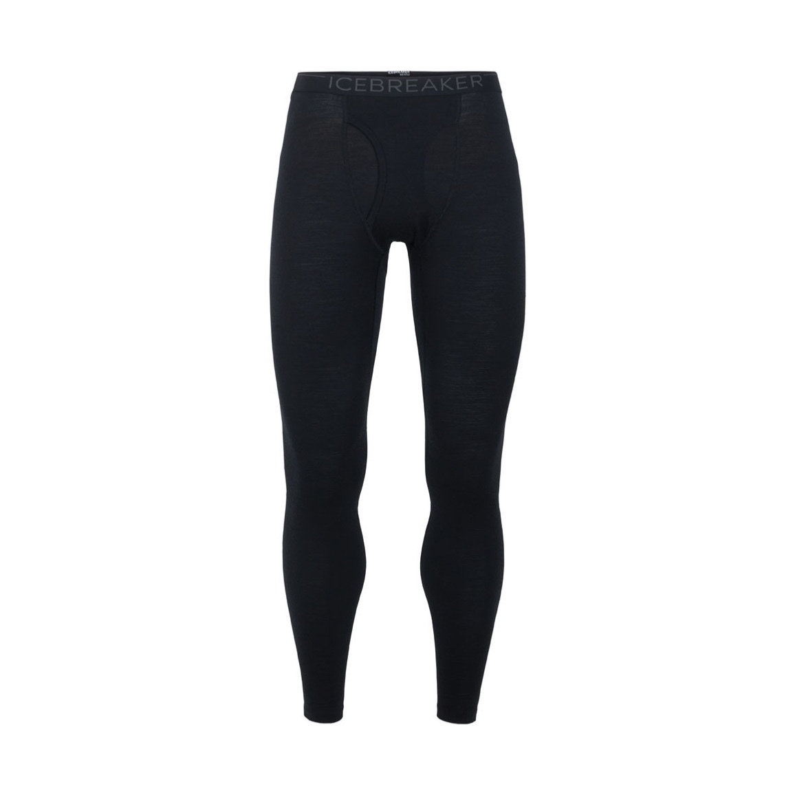 icebreaker 男 Oasis 羊毛貼身保暖長褲(開口)-BF200-黑